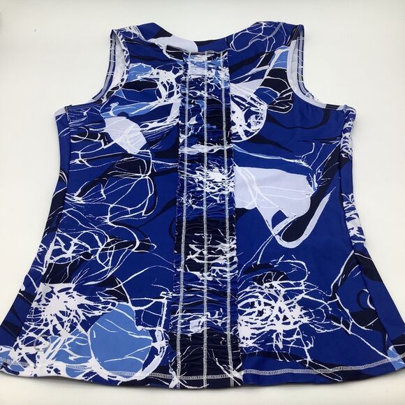 The Bubble‎ Womens Lexi Tank Top Blue Floral Size Medium NWT - Picture 4 of 9